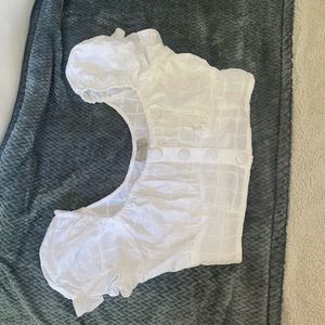 Ruffle cropped shirt